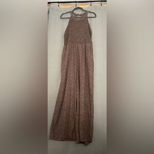 Jessica Simpson cheetah print jumpsuit brown cream size large